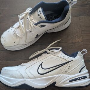 Nike Air Monarch IV White Navy Men's Size 13 Athletic Sneakers Walking Shoes